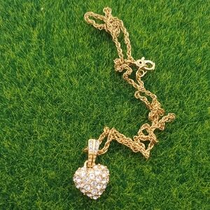 Monet Crystal Heart Necklace 18 Inches N3631